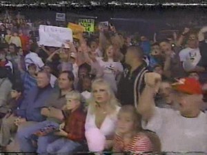 Well look who is sitting next to George Steinbrenner? Linda Hogan and her two kids.